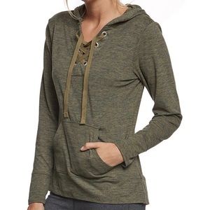 Balance Collection green lace up hoodie L